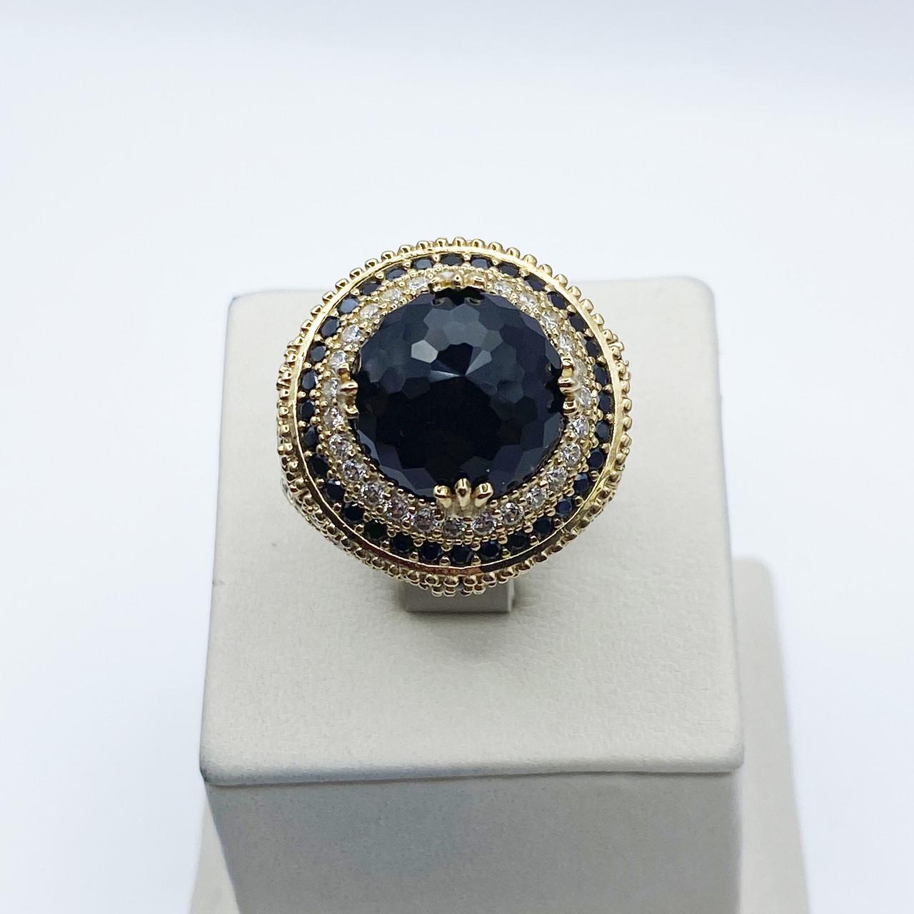 Кольцо серебряное Роксолана с агатом и кубическим цирконием р. 20 11,36 г (2047891892)