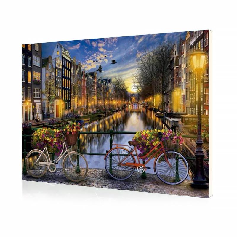 Картина по номерам Lesko DIY PH9506 "Вечерний Амстердам"
