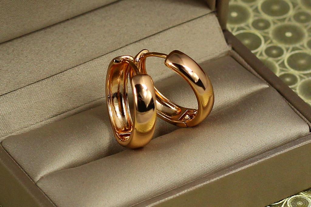 Серьги Xuping Jewelry колечки массивные 2,2 см Золотистый (2442369164)