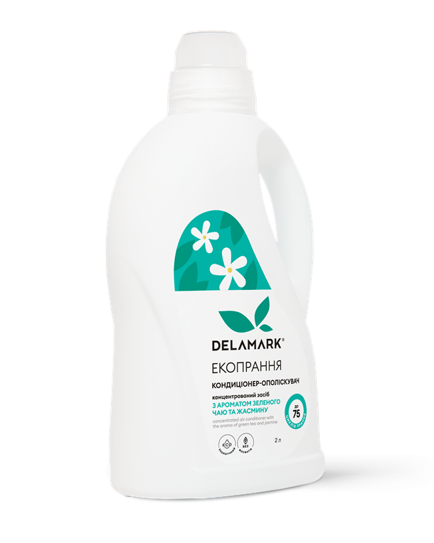 Кондиционер-ополаскиватель для белья Delamark с ароматом зеленого чая и жасмина 2 л (4820152331397)