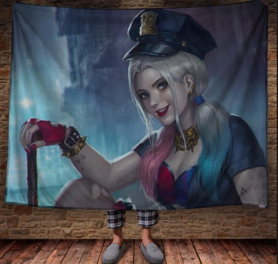 Плед с 3D принтом Gotham Cop Harley Quinn 150х200 см (epi_1166)