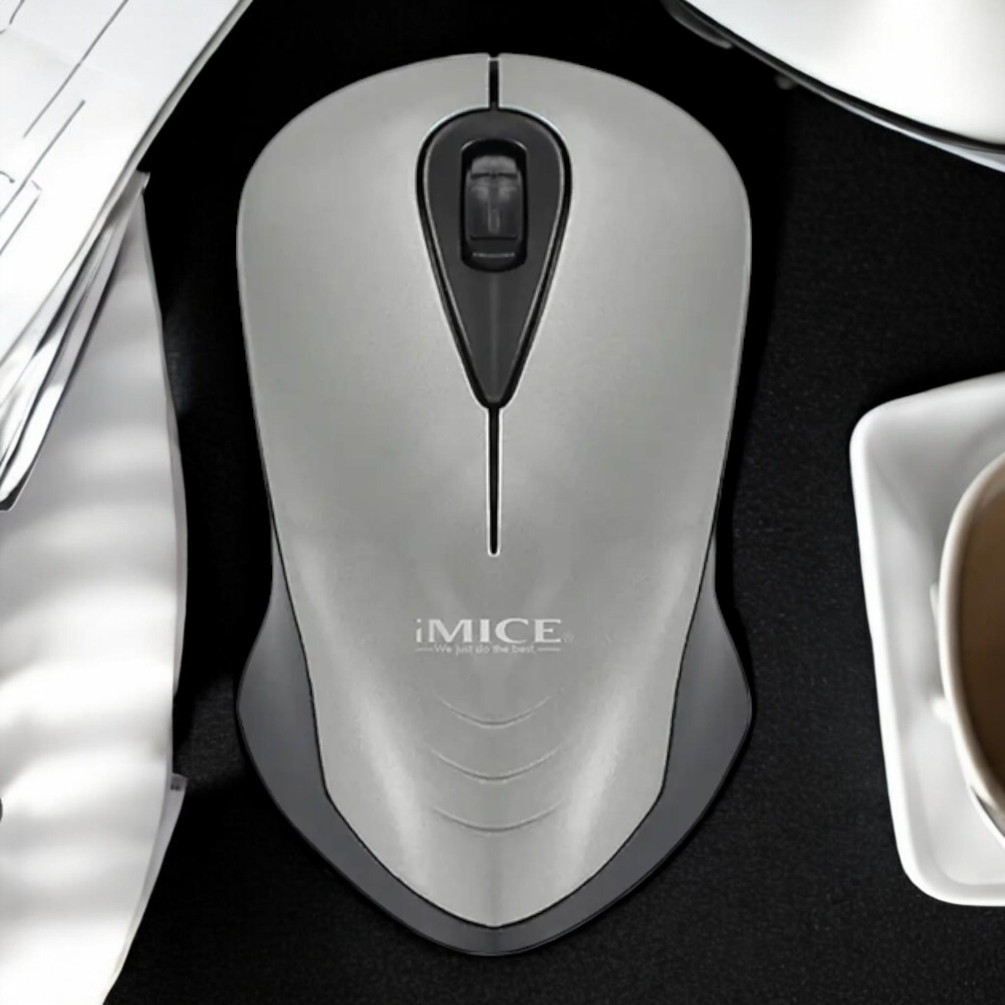 Мышь компьютерная iMice E-2370 беспроводная бесшумная 1600 DPI Gray (В_Е2370Gray) - фото 2