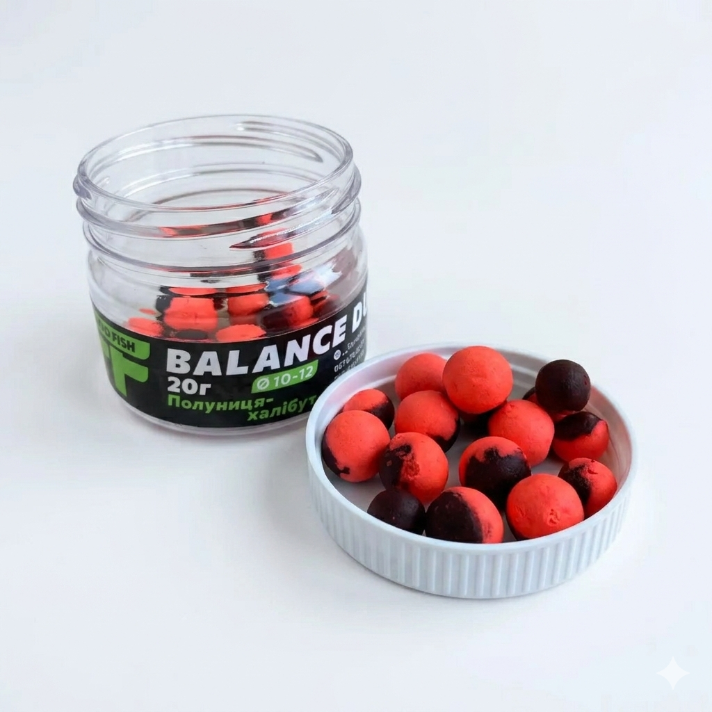 Насадка Foodie Fish Balance DUOS Клубника/Халибут 10-12 мм 20 г (2541040192)