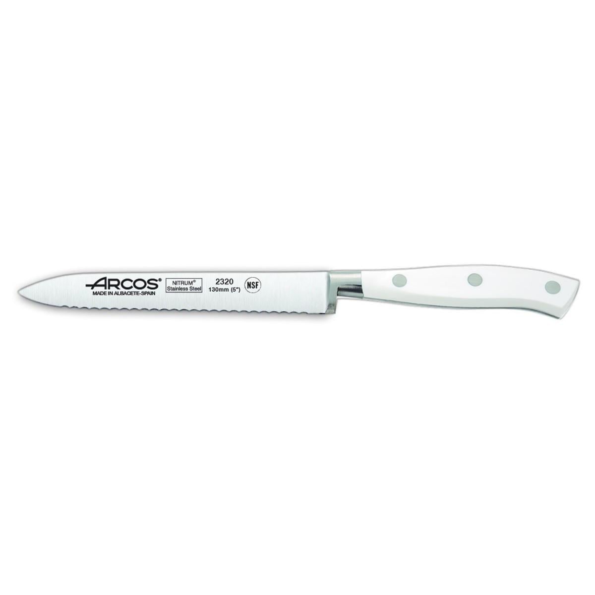 Нож кухонный для томатов Arcos Riviera White 130 мм (232024)