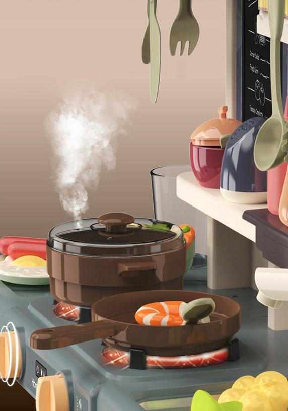 Кухня детская игрушечная для девочки с паром/водой/посудой и имитацией закипания 42 предмета Navy (29308975) - фото 5 Кухня детская игрушечная для девочки с паром/водой/посудой и имитацией закипания 42 предмета Navy (29308975) - фото 5