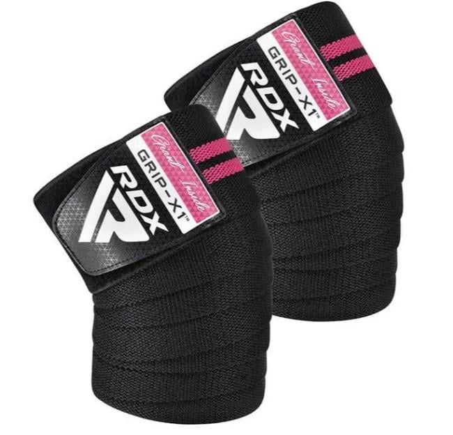 Бинты на колени RDX GYM KNEE WRAP R11 Black/Pink (WAH-KR11BP)