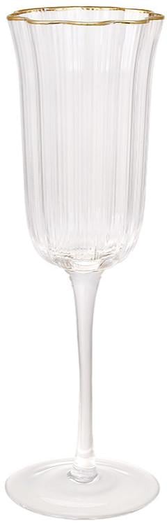 Набір скляних келихів для шампанського Flower Glass 200 мл 6 шт. Прозорий