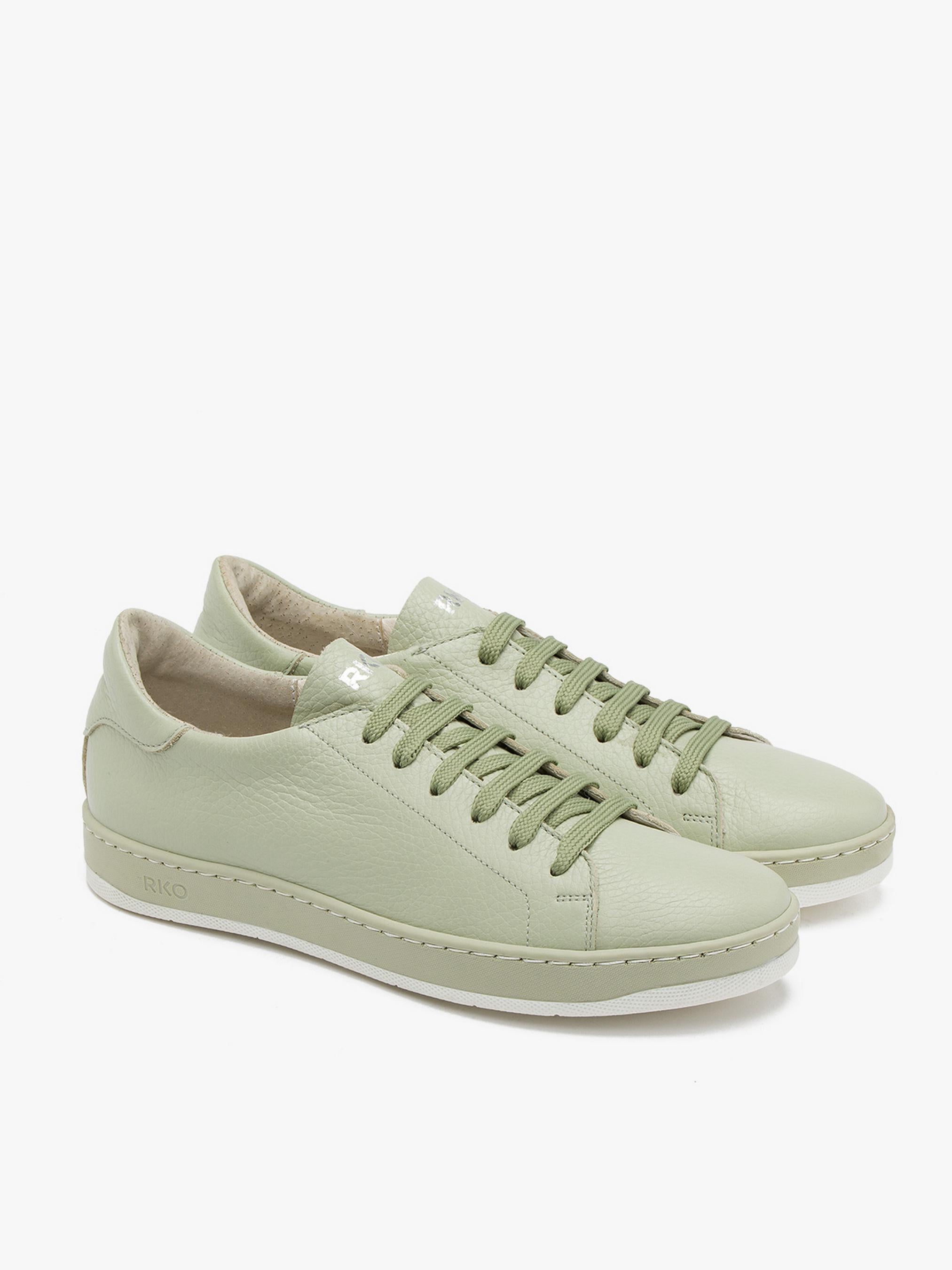 Кеды кожаные женские RYLKO на тонкой подошве р. 38 Фисташковый/Зеленый (0ERP1_P2_4SP)