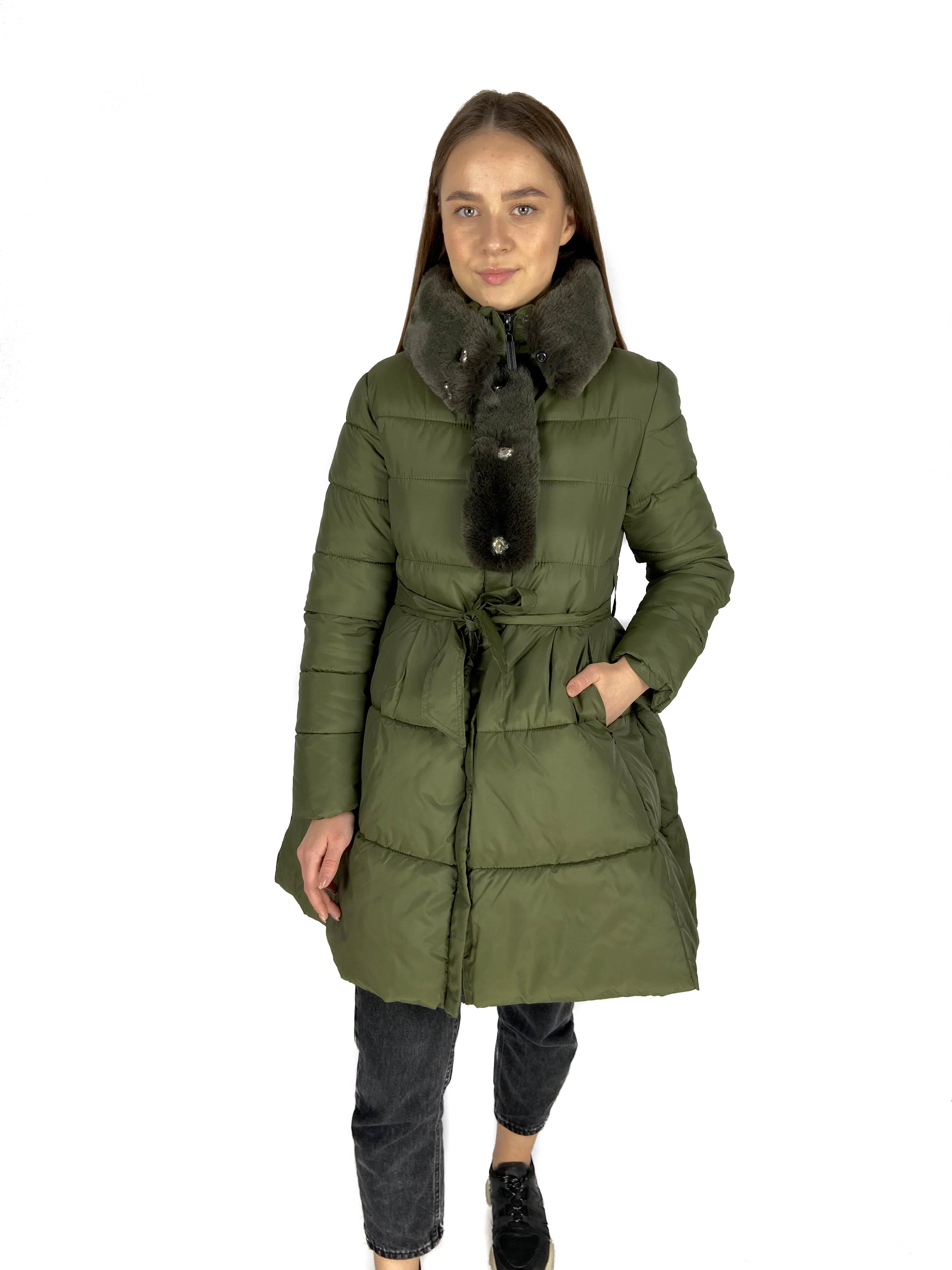 Куртка длинная женская HOHHA 2XL Хаки (MH477) Куртка длинная женская HOHHA 2XL Хаки (MH477)