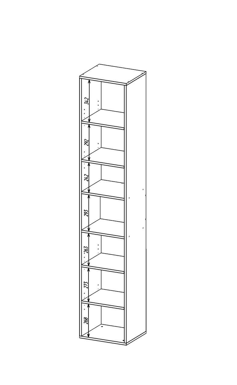 Пенал Metkas Home B003U ЛДСП 400x350x2130 мм Белый снег - фото 3