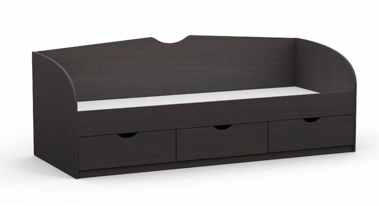Ліжко односпальне Kontinent L-8 із шухлядами 80х200 см Венге Магія (86221760) - фото 1
