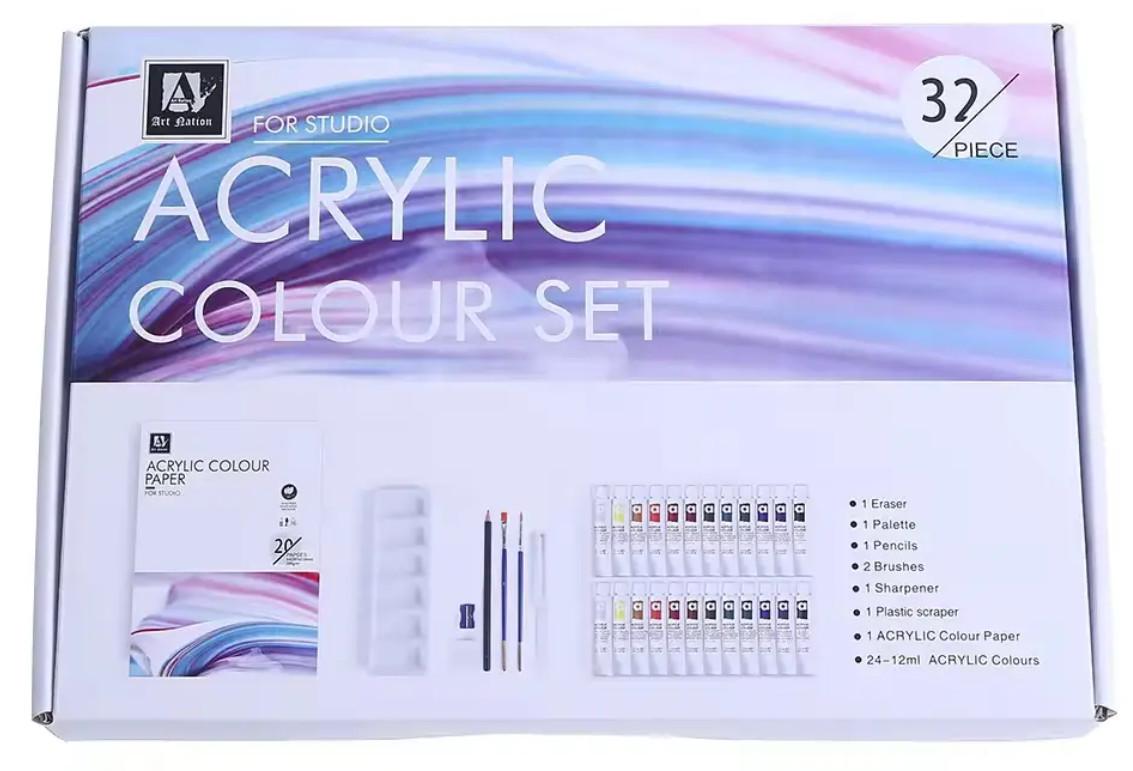 Набір акрилових фарб Art Nation 24х12 мл з аксесуарами - фото 7 Набір акрилових фарб Art Nation 24х12 мл з аксесуарами - фото 7