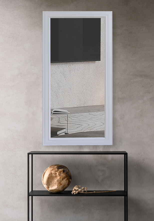 Дзеркало в рамці CRYSTAL GLASS 2260 1600х500 мм Білий (С4020)