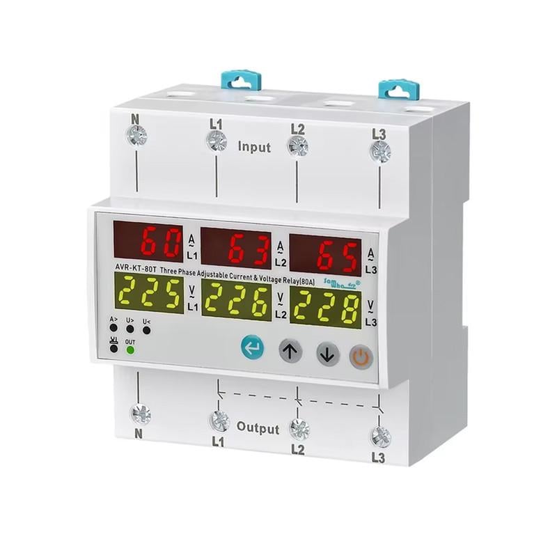 Реле защиты трехфазное Samwha от перегрузки по току и напряжению 80А 380 В (AVR-KT-80A) Реле защиты трехфазное Samwha от перегрузки по току и напряжению 80А 380 В (AVR-KT-80A)