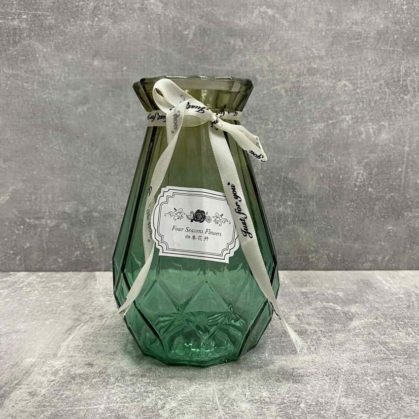 Ваза скляна CRYSTAL Angela 210414-39 17 см Жовто-зелений (1880711592)