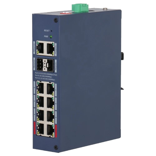 Коммутатор Dahua DH-CHS4212-8GT-110 управляемый настольный 12 портов 117.2 Вт 48-57 VDC PoE (35896412)