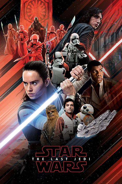 Постер плакат Звёздные Войны Последние Джедаи Красный Монтаж/Star Wars Episode VIII The Last Jedi Red Montage 61x91,5 см