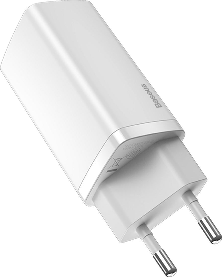 Зарядний пристрій мережевий Baseus GaN 2 Lite Quick Charger Type C USB 65 W White (CCGAN2L-B02)
