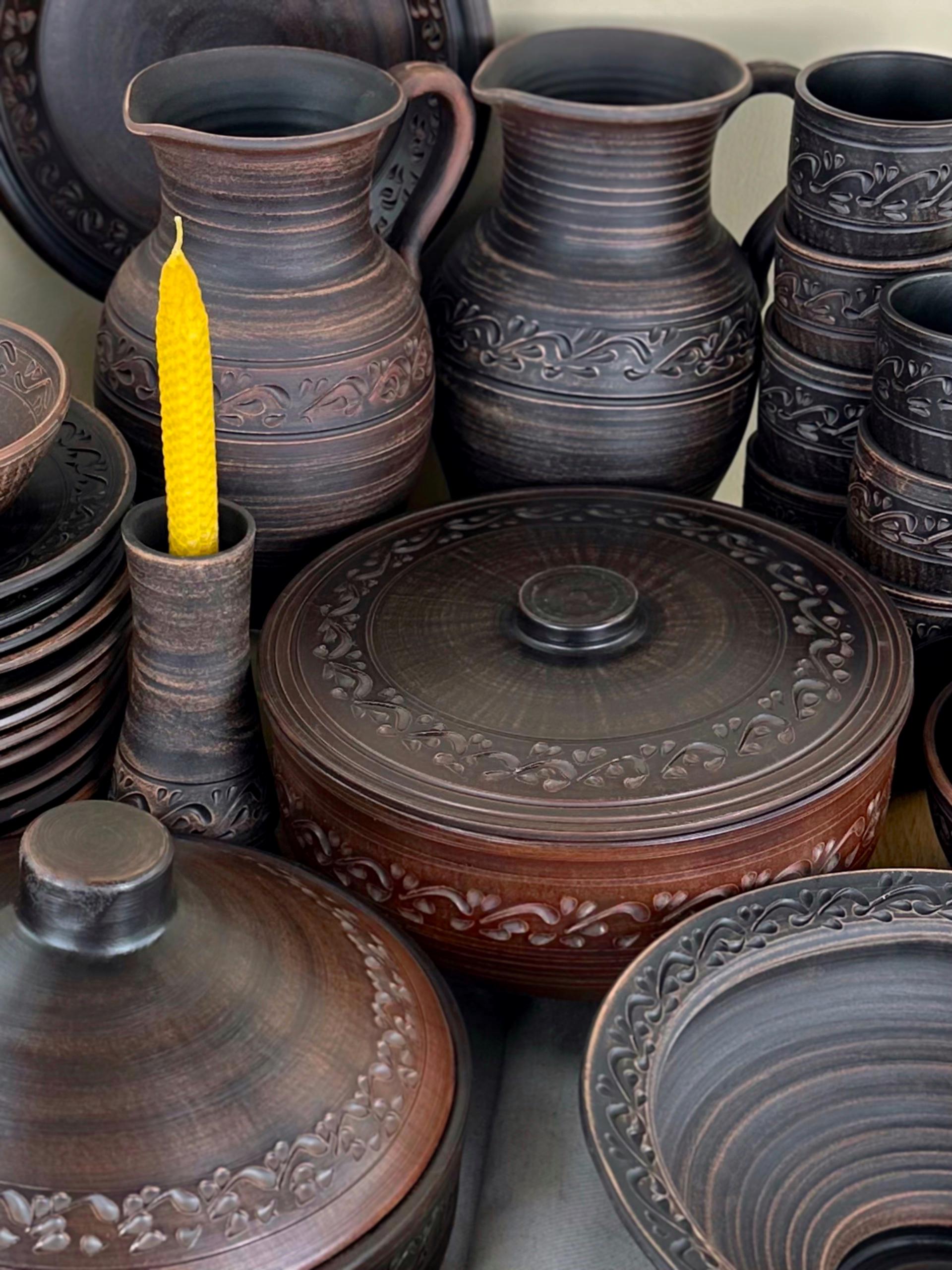 Набор керамической глиняной посуды Рождественский На Святвечер на 12 человек декор (3128-7) - фото 5 Набор керамической глиняной посуды Рождественский На Святвечер на 12 человек декор (3128-7) - фото 5