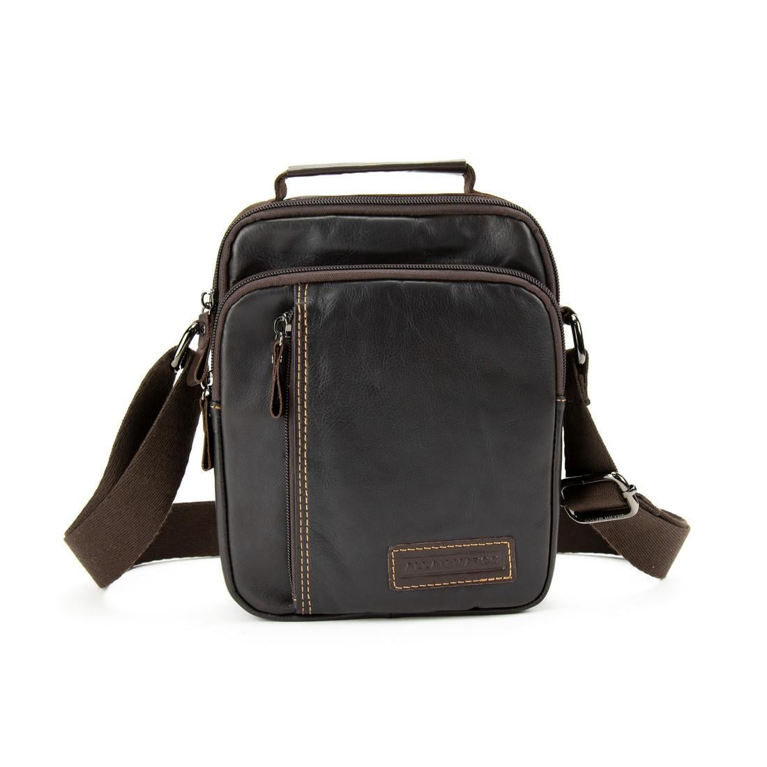 Мужская сумка через плечо с ручкой Royal Bag RR-9107-1DB Коричневый (7595)