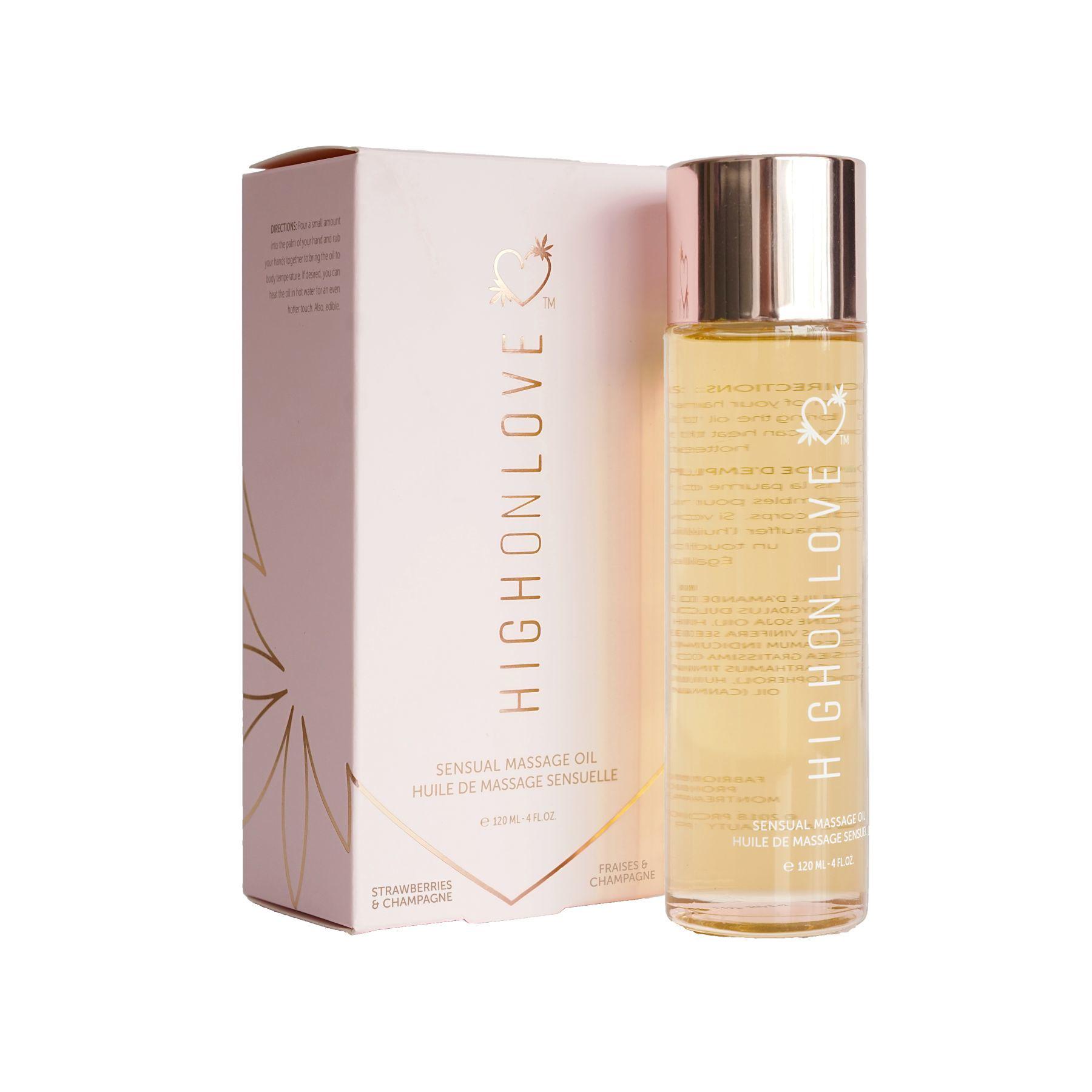 Массажное масло HighOnLove Massage Oil Strawberry & Champagne 120 мл