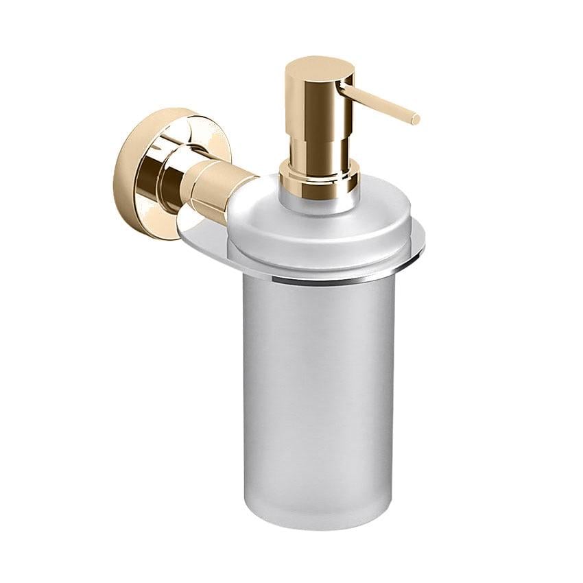 Дозатор для жидкого мыла Sonia S-Cube Brushed Gold 85х175х104 мм Золотой матовый (182107)