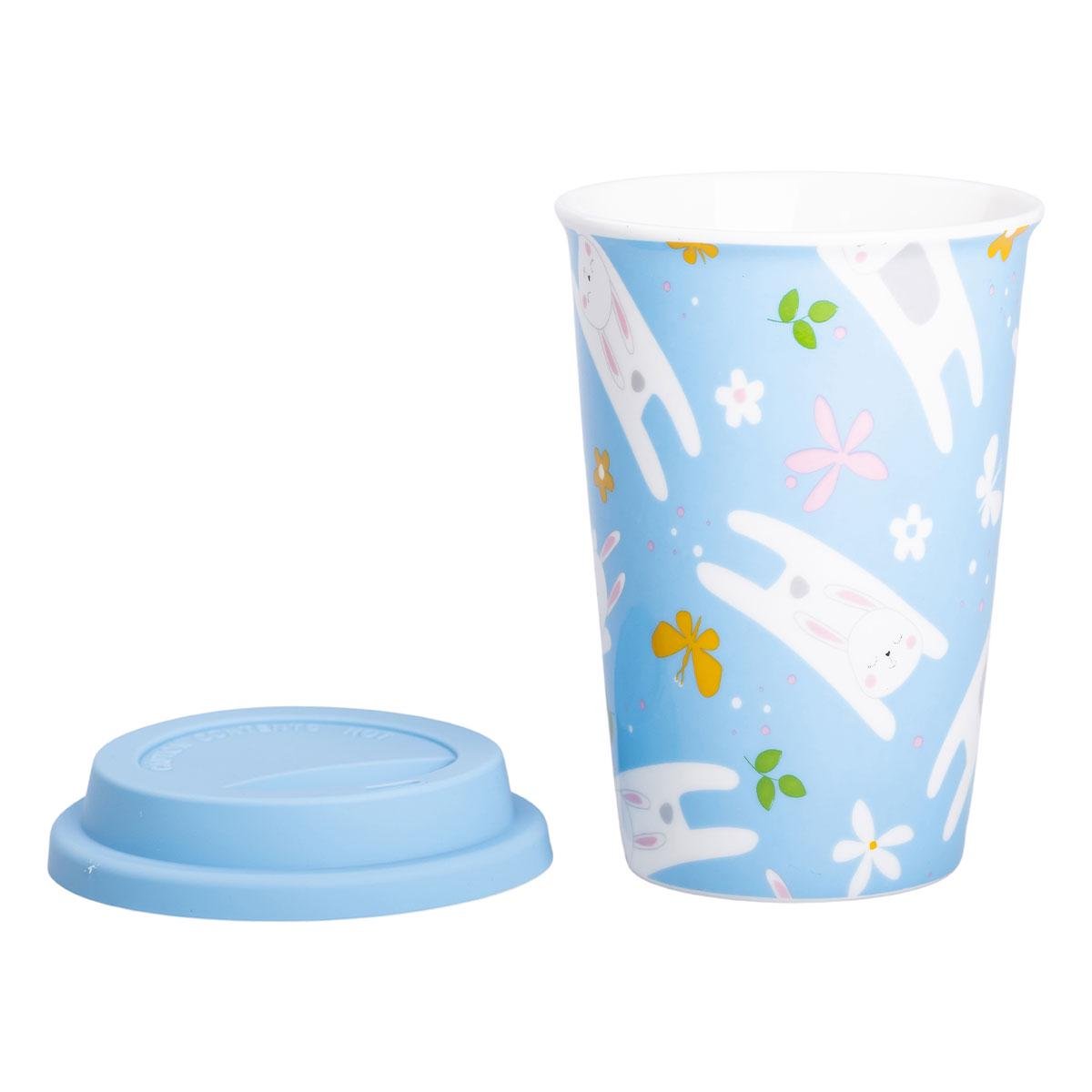 Склянка керамічна Light House з силіконовою кришкою та отвором для трубочки 420 мл Блакитний (LG-20179) - фото 3 Склянка керамічна Light House з силіконовою кришкою та отвором для трубочки 420 мл Блакитний (LG-20179) - фото 3