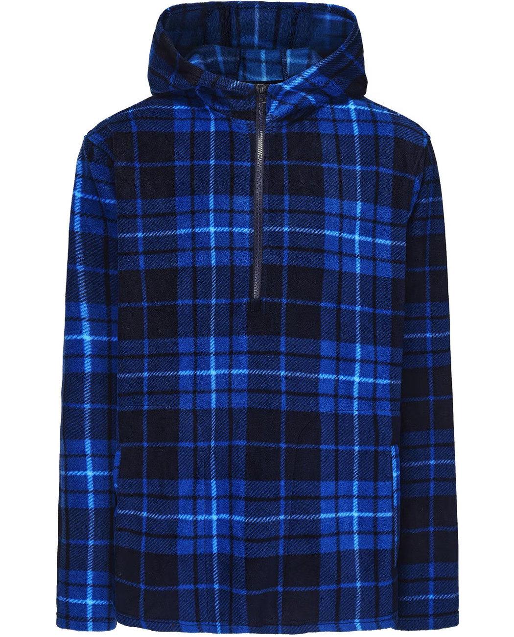 Худі флісове на блискавці 1/4 Gelert 44353618 XL Синій в клітку (2443536184703)