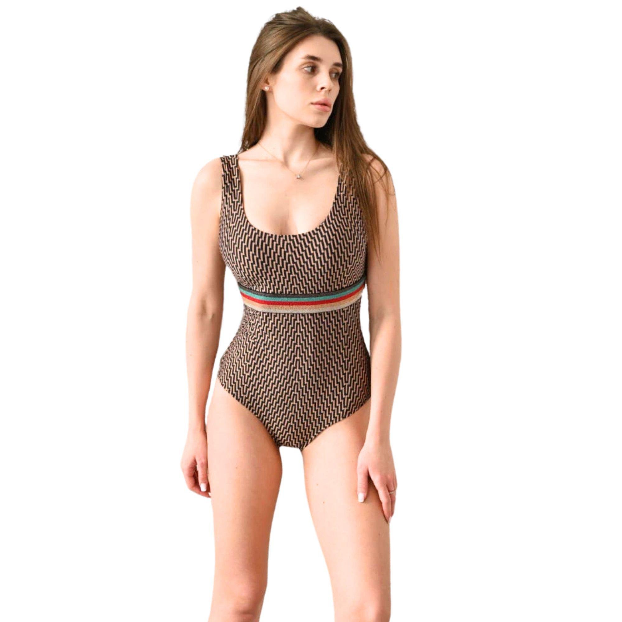 Купальник Toccata цельный Noele PSw/1 р. 38 Бронзово-черный