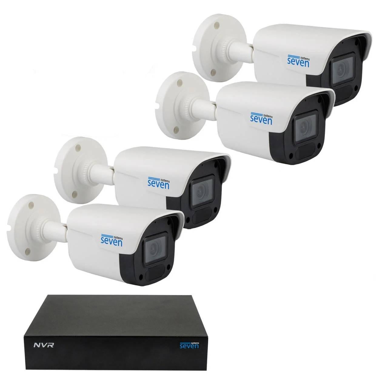 Комплект IP-видеонаблюдения Установи сам SEVEN 4B2KIT 2 Мп на 4 уличных камеры