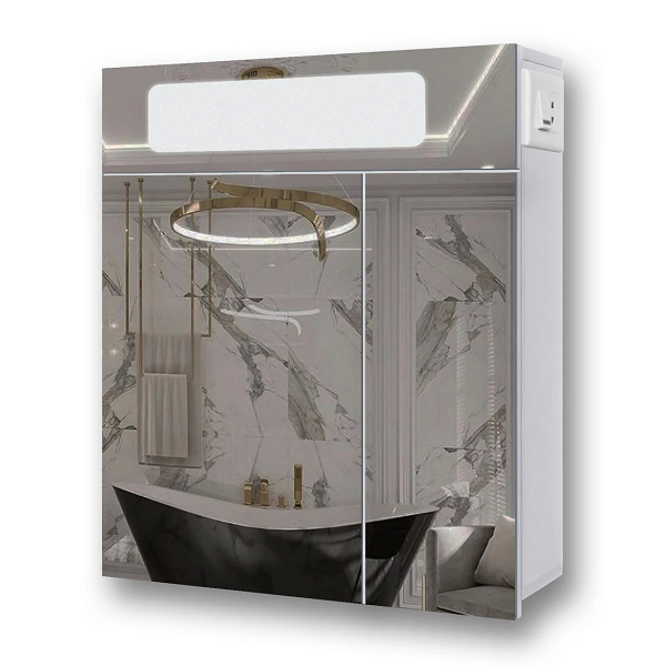 Шкаф в ванную зеркальный панорамного типа с подсветкой G10-80 (21351063)