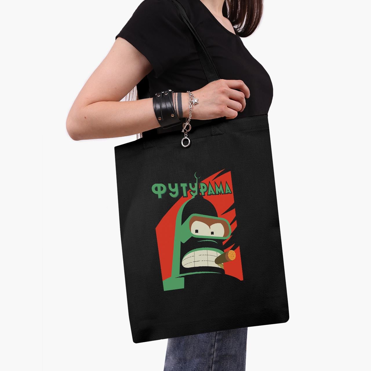 Эко сумка шоппер Bender Futurama 41x35 см Черный (9227-2864-BK)