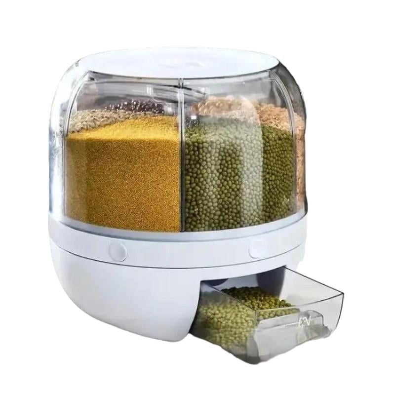 Диспенсер для сыпучих продуктов 10 л 30х27х33 см Белый - фото 3