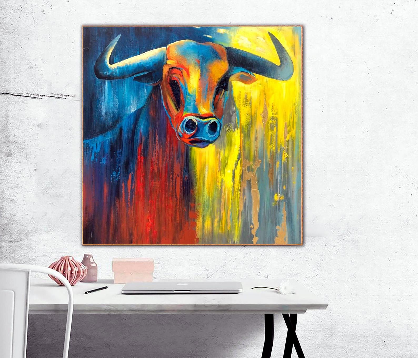 Картина на холсте ArtSale Буйвол 70х70 см anml0018