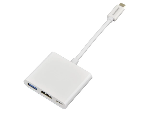 Переходник Borofone DH4 Type-C converter Type-C to USB3.0/HDMI/PD White