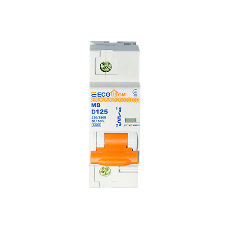 Автоматический выключатель АСКО-Укрем ECO MB 1P 125A 6кА D (ECO070010003)