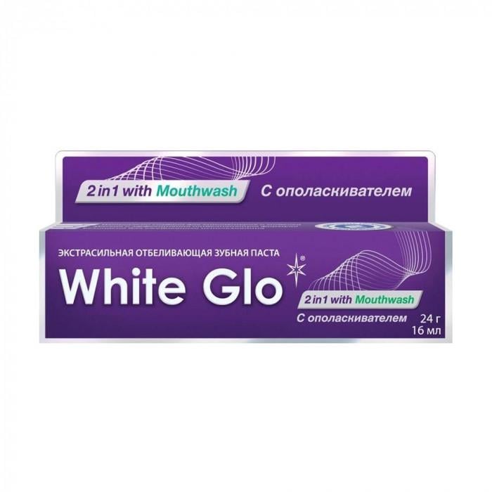 Зубная отбеливающая паста White Glo 2в1 с ополаскивателем 24 г