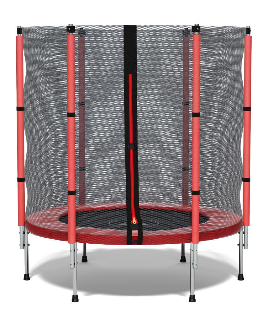 Батут детский Atleto с защитной сеткой на молнии до 50 кг 140 см Красный (106-76-21000401) - фото 2