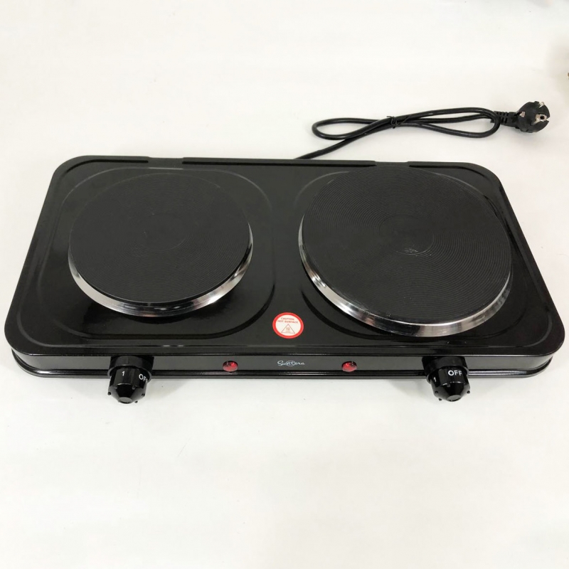 Электроплита Suntera DP-1935B настольная 2 конфорки 2500 Вт Black (tf4108)