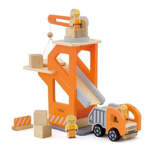 Игровой набор Viga Toys Подъемный кран и самосвал (18181) Игровой набор Viga Toys Подъемный кран и самосвал (18181)