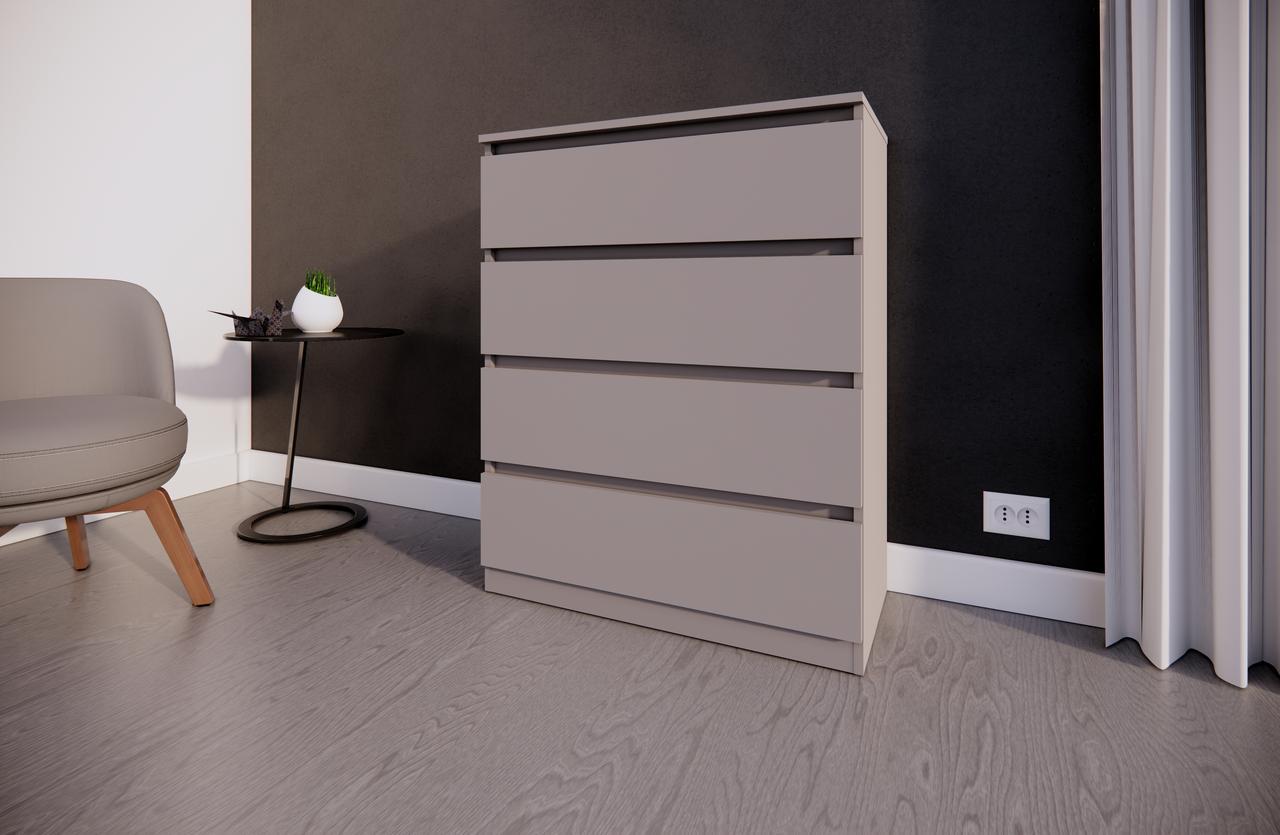 Комод MEBEX на 4 шухляди 80х40х100 см Сірий світлий (VM4B800LG) - фото 3 Комод MEBEX на 4 шухляди 80х40х100 см Сірий світлий (VM4B800LG) - фото 3