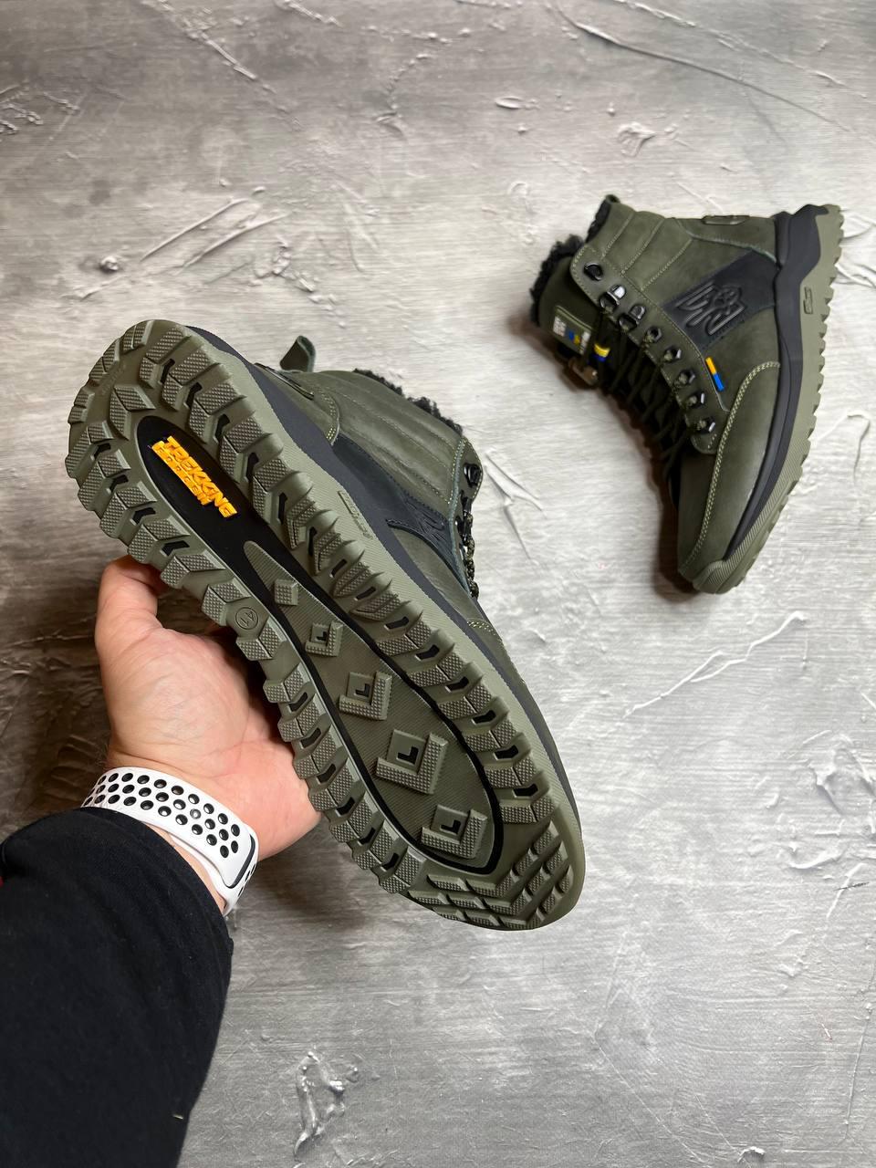 Берці зимові чоловічі з хутром та гербом р. 44 Хакі - фото 6