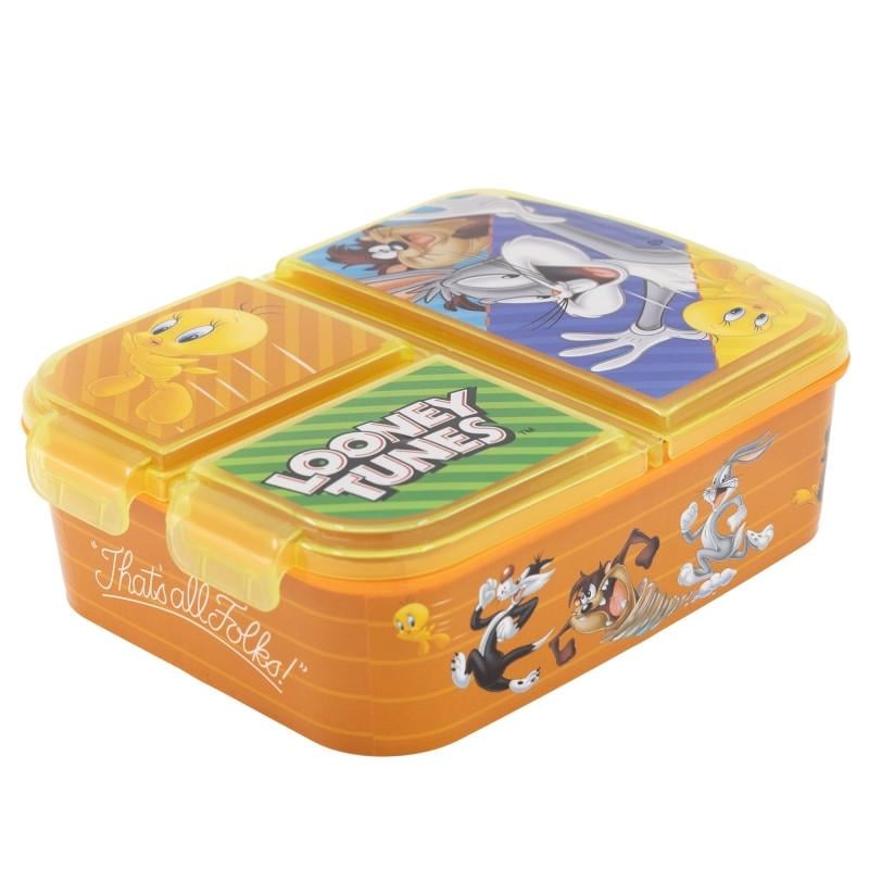 Ланч-бокс детский STOR Looney Tunes пластиковый без BPA с рисунком на 3 отделения 19,5x16,5x6,7 см (2376117108)