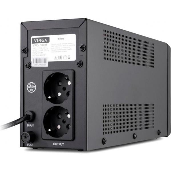 Джерело безперебійного живлення Vinga LCD 800VA metal case (VPC-800M) - фото 3