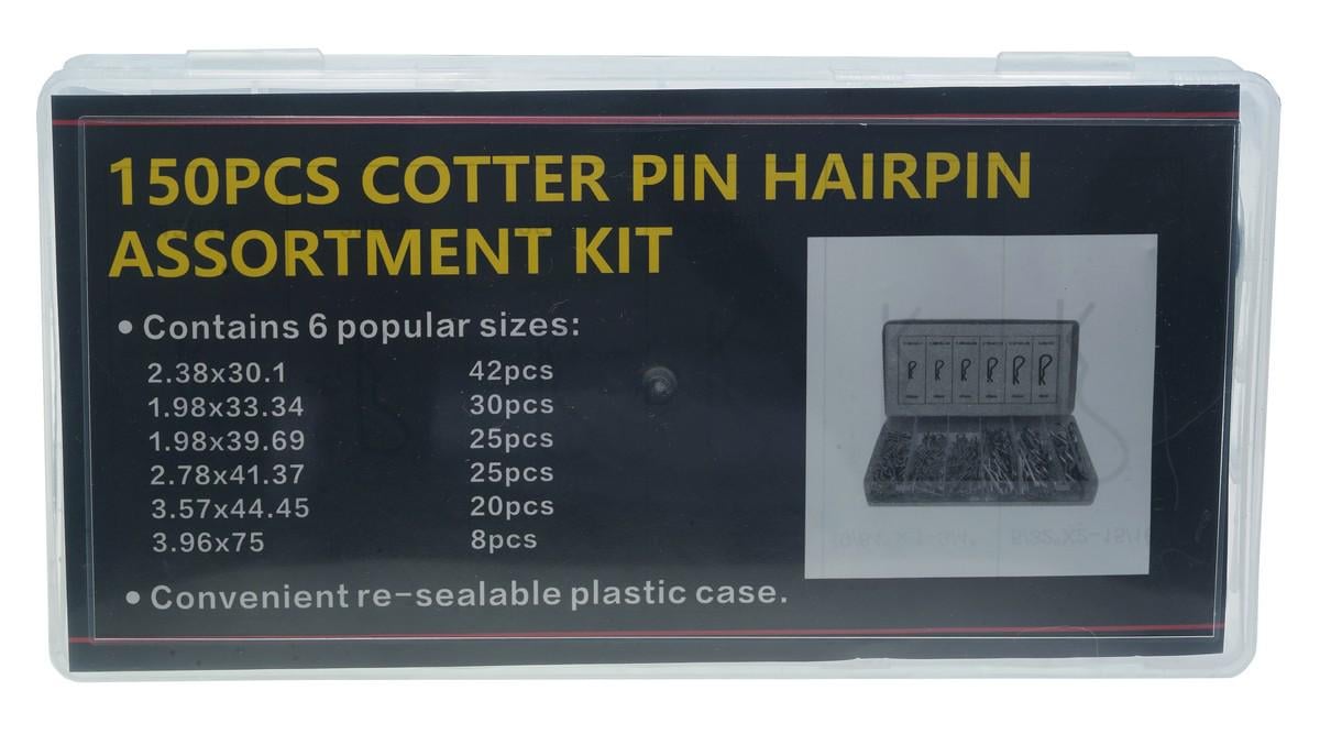 Набор шплинтов с фиксацией R-образный 150 шт. 6 видов (rest1860)