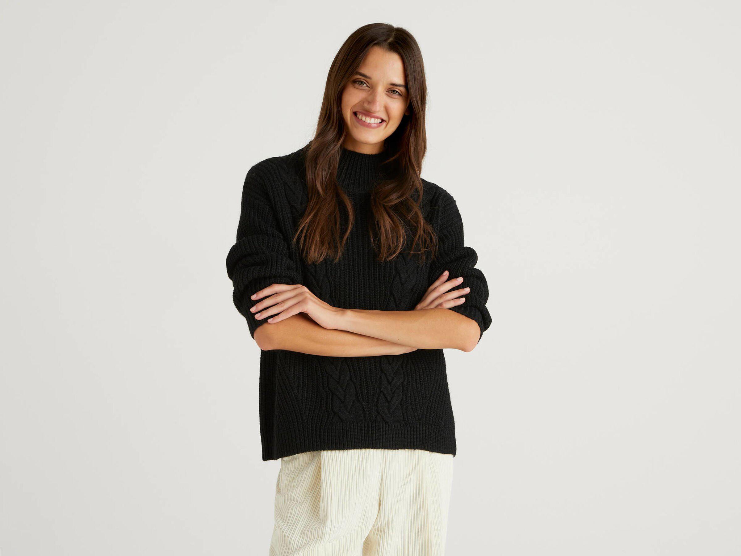 Светр жіночий Benetton 108yd2562 M Чорний