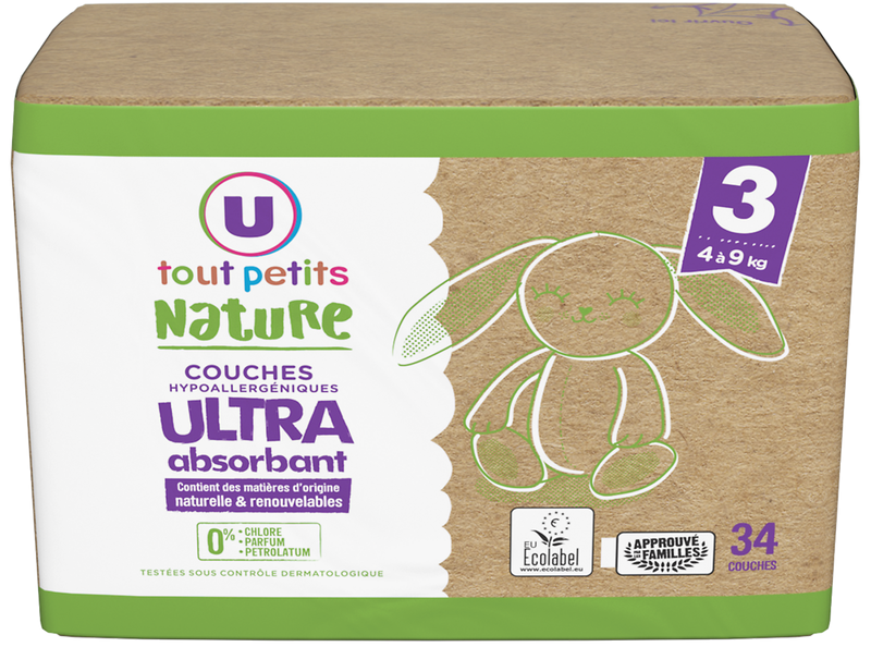 Підгузки дитячі U tout petits Nature 3 4-9 кг 34 шт. (15525) - фото 2