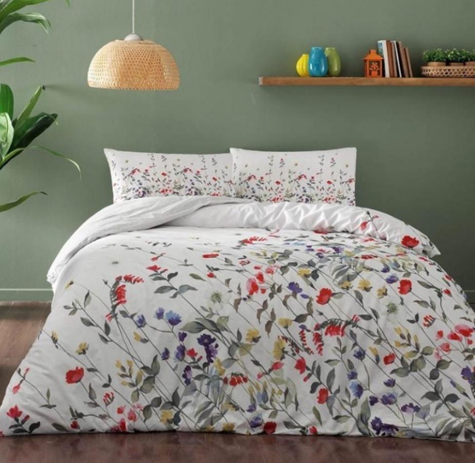 Постельное белье Tac cherry-yesil ранфорс Белый