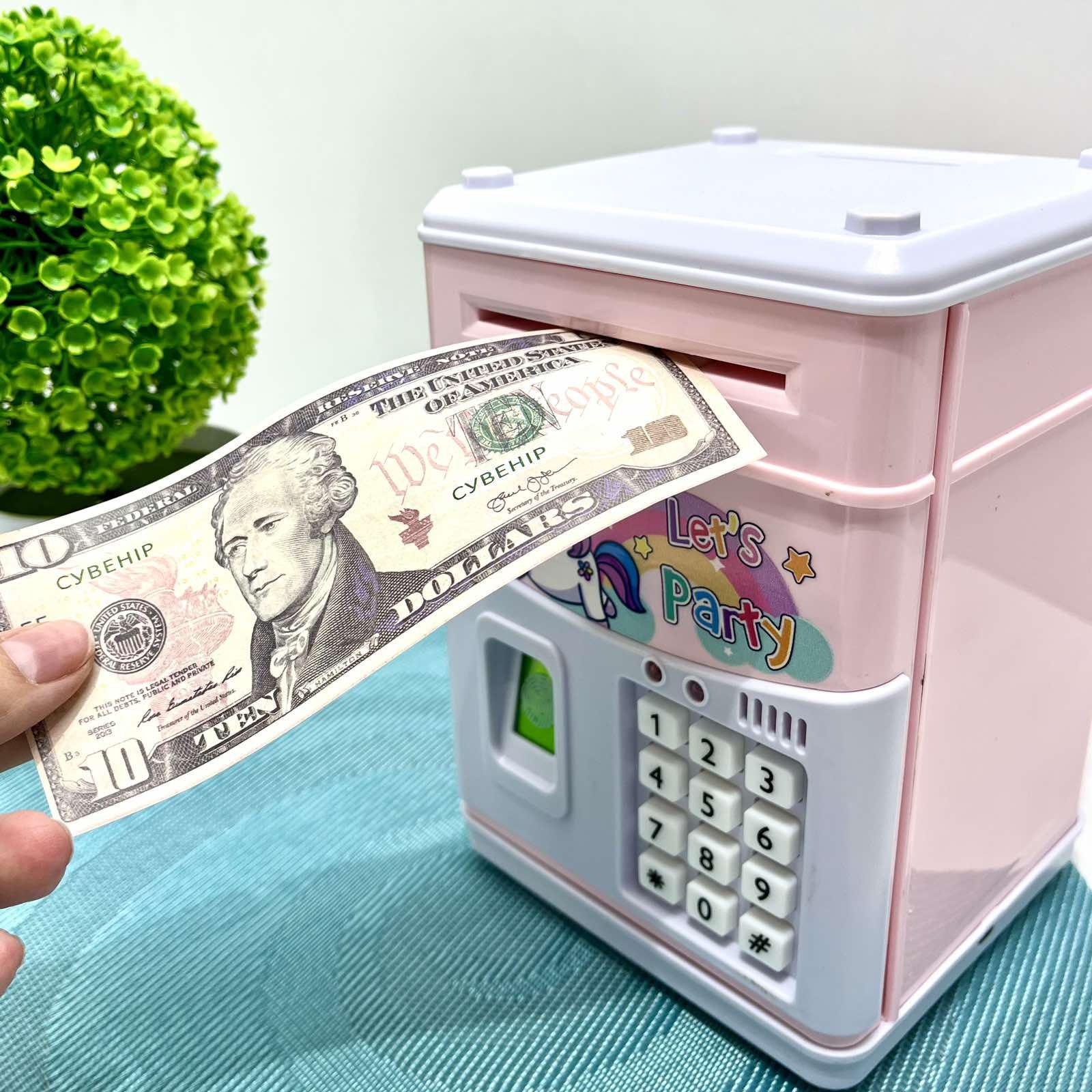 Сейф-копилка Банковский терминал с кодовым замком отпечаток Розовый (MK5398) - фото 3