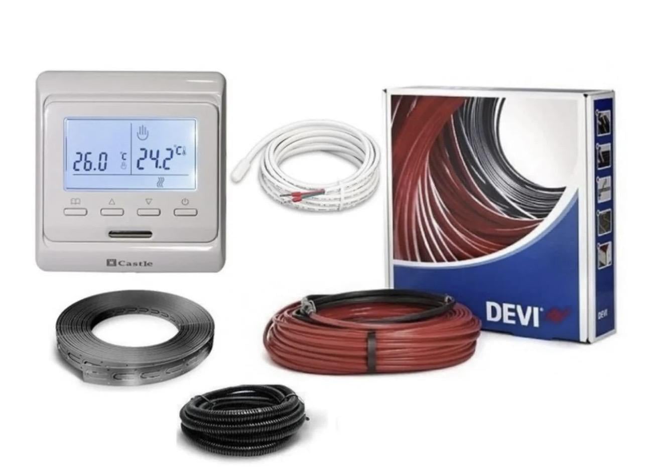 Кабель двухжильный нагревательный DEVI Flex 18T с программируемым терморегулятором 105 м 1880 Вт (19230)